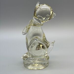 Clear Glass Cat Figurine Paperweight